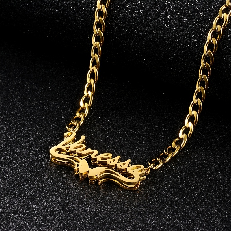Custom Double-Layer Heart-Shaped Butterfly Pendant Necklace, Unisex Gift